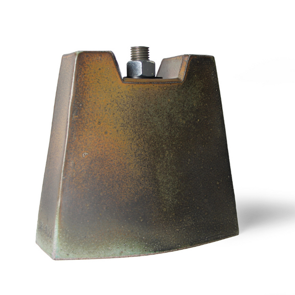sculpture by Tom Hubbard made of stoneware. includes a threaded rod/nut, rubber washer