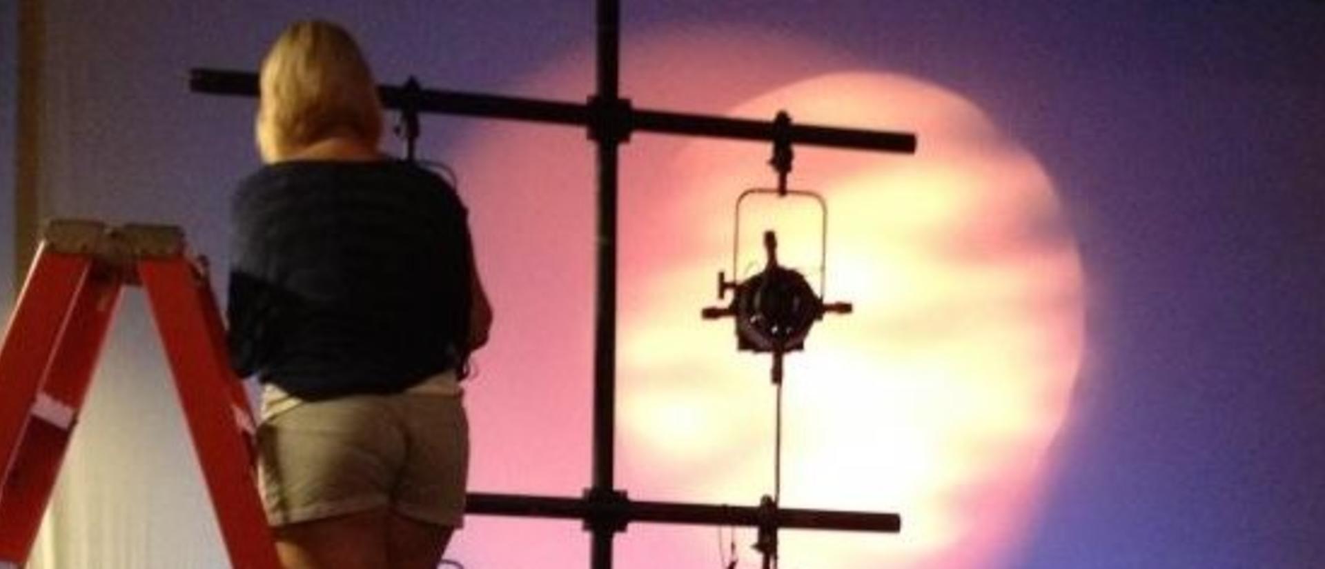 First-year Arts Program students study lighting design