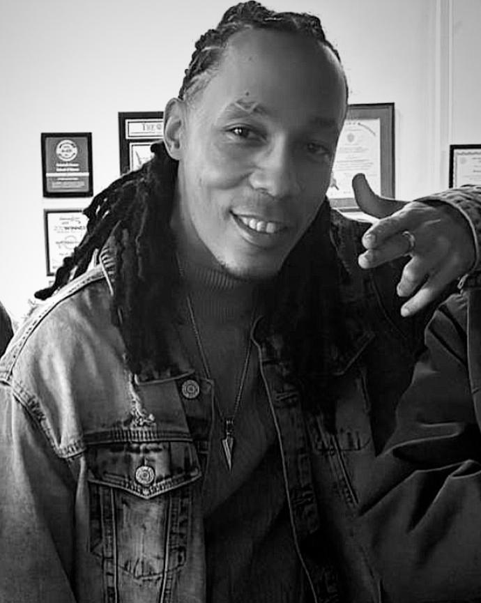Black and white headshot of Chad Shabazz